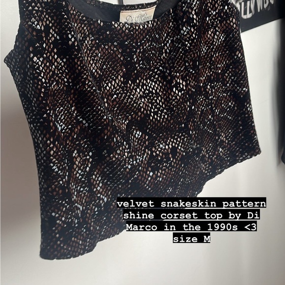 1990s velvet snakeskin corset top - Picture 3 of 3
